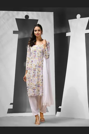 Charukriti Women Ethnic Motifs Printed Regular Pure Cotton Kurta with Salwar & With Dupatta