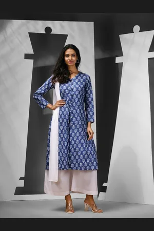 Charukriti Women Ethnic Motifs Printed Regular Pure Cotton Kurta with Palazzos & With Dupatta