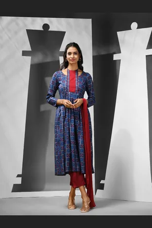 Charukriti Women Ethnic Motifs Printed Regular Pure Cotton Kurta with Trousers & With Dupatta