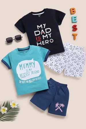 Toonyport Kids Pack Of 2 Printed Pure Cotton T-shirt with Shorts