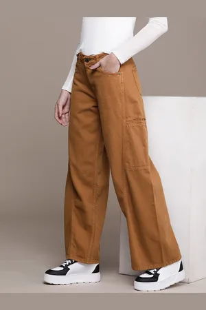 Moda Rapido Women Carrot Fit Pure Cotton Cargo Jeans