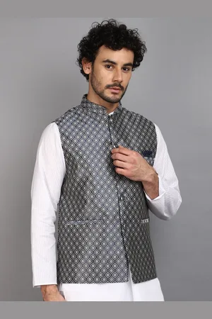 V-Mart Floral Printed Mandarin Collar Sleeveless Nehru Jacket