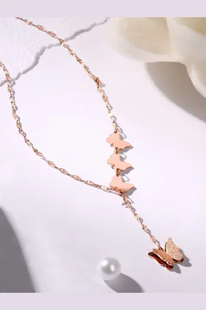 Asmitta Jewellery Rose Gold Pated Necklace