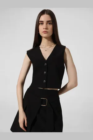 ONLY V-Neck Sleeveless Crop Waistcoat