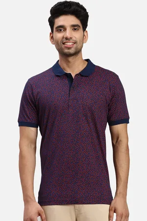 ColorPlus Geometric Printed Cotton Polo Collar Short Sleeves Pockets T-shirt