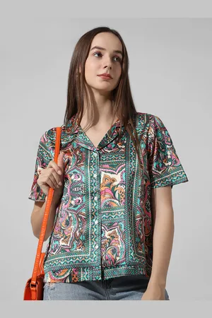 ONLY Ethnic Motifs Printed Spread Collar Casual Shirt
