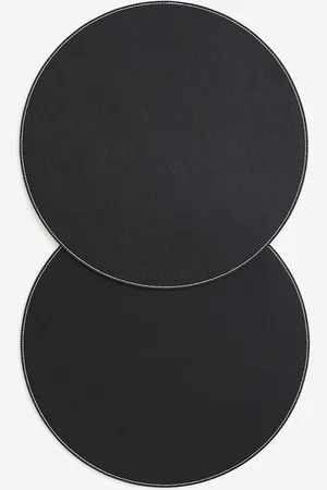 H&M Black 2-Pack Round Place Mats