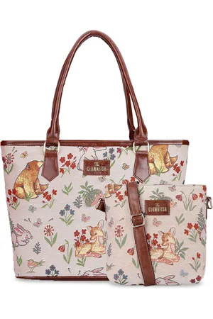 THE CLOWNFISH Linda & Justina Floral Printed Leather Sling Bag & Handbag