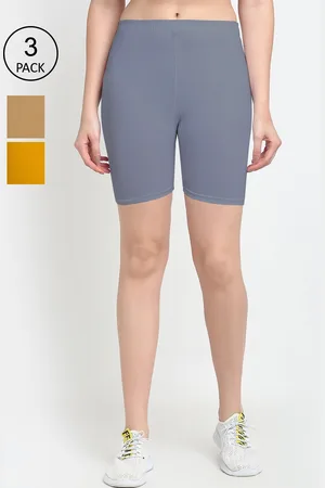 GRACIT Women Pack of 3 Cycling Sports Cotton Shorts