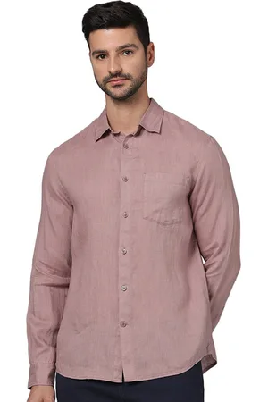 Celio Classic Long Sleeves Spread Collar Linen Opaque Casual Shirt