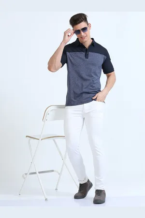 STELLERS Colourblocked Polo Collar Short Sleeves Stretchable Casual T-shirt