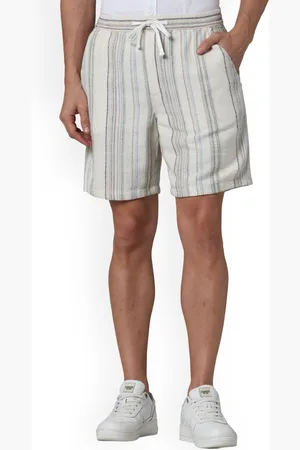 Celio Men Striped Mid Rise Cotton Shorts