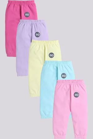 EIO Infants Kids Pack Of 5 Pure Cotton Joggers