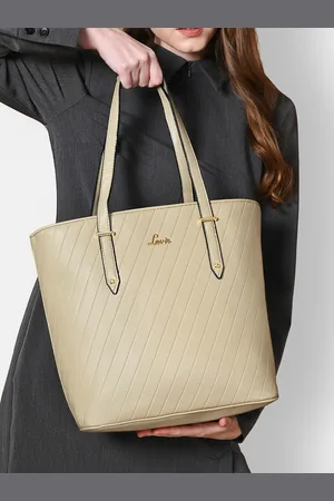 LAVIE Yalta Beige Solid Large Shoulder Bag