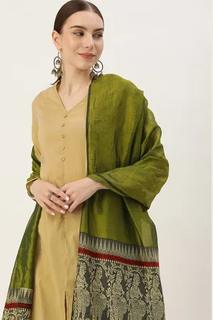 ArtEastri Ethnic Motifs Woven Design Cotton Silk Kalamkari Dupatta