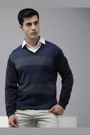 Park Avenue V-Neck Striped Pullover Sweaters