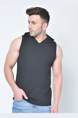CHKOKKO Hooded Sleeveless Training or Gym T-shirt