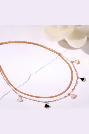 Asmitta Jewellery Rose Gold Plated Layered Necklace