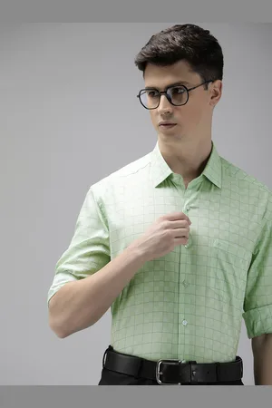 Arrow Pure Cotton Manhattan Slim Fit Grid Tattersall Checked Formal Shirt