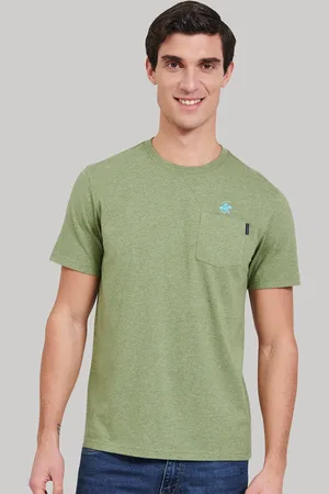 Beverly Hills Polo Club Men Green Solid Round Neck T-shirt