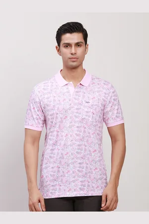 ColorPlus Floral Printed Polo Collar Cotton Casual T-shirt