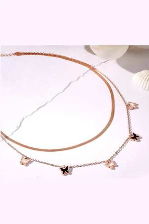 Asmitta Jewellery Rose Gold Plated Layered Necklace