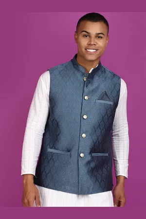 V-Mart Ethnic Motifs Printed Mandarin Collar Sleeveless Nehru Jacket