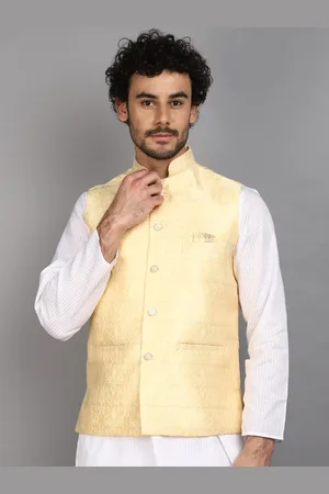 V-Mart Woven Design Mandarin Collar Nehru Jacket