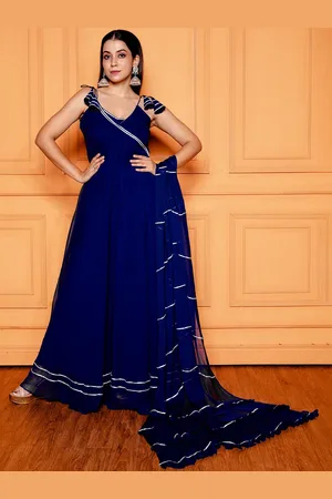 Nüd Shoulder Straps Georgette Anarkali Kurta With Dupatta