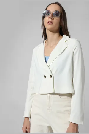 ONLY Notched Lapel Collar Tailored-Fit Double-Breasted Blazer