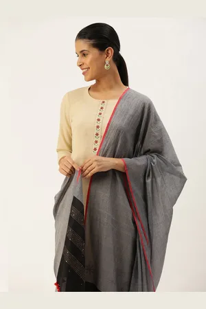 ArtEastri Embroidered Pure Cotton Dupatta with Sequinned
