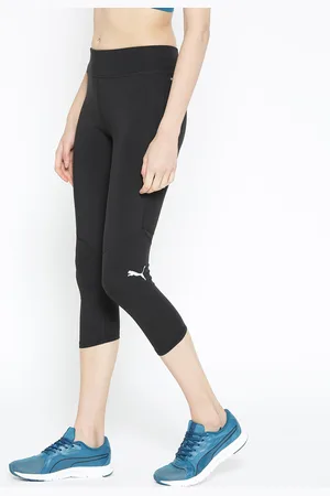 PUMA Women Black Solid Ignite 3/4th Tights