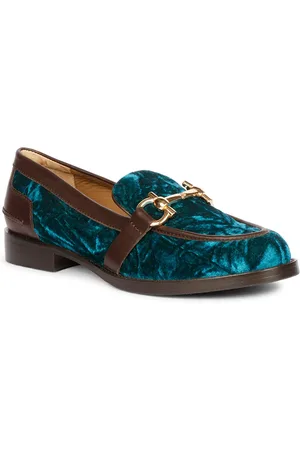 SAINT G. Women Velvet Horsebit Loafers