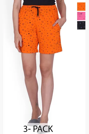 BAESD Women Pack Of 3 Geometric Printed Pure Cotton Shorts