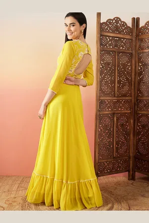Sangria Women Florla Thread and Sequinned Embroidered A-Line Dress
