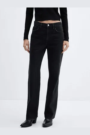 MANGO Women Straight Fit Pure Cotton Light Fade Jeans
