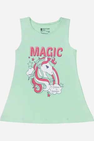 BodyCare Girls Graphic Print A-Line Cotton Dress