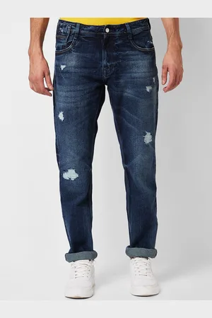 SPYKAR Men Relaxed Fit Mildly Distressed Light Fade Stretchable Jeans