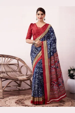Kalini Ethnic Motifs Printed Art Silk Chanderi Saree