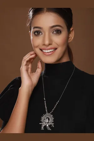 Anouk Silver-Plated Oxidised Necklace