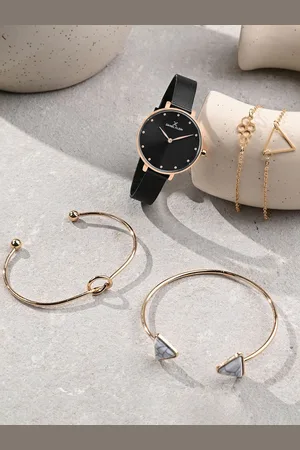 Daniel Klein Women Stone Studded Bracelet & Analogue Watch Gift Set