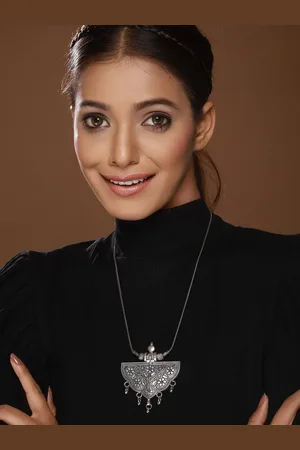 Anouk Silver-Plated Oxidised Necklace