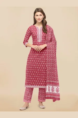 Mirchi Fashion Women Pink Ethnic Motifs Printed Kurta with Trousers & With Dupatta