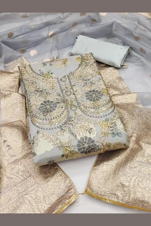 Kalini Ethnic Motifs Printed Beads and Stones Unstitched Dress Material