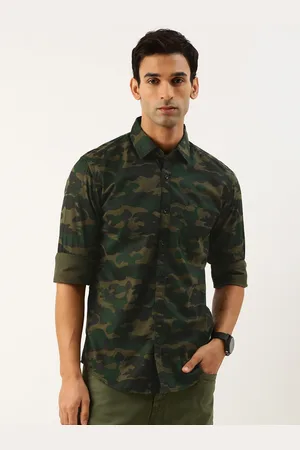 IVOC Men Slim Fit Opaque Printed Pure Cotton Casual Shirt