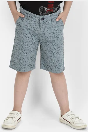 Crimsoune Club Boys Printed Slim Fit Pure Cotton Chino Shorts
