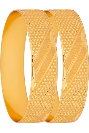 Shivansh Set of 2 Gold-Plated Gold-Toned Designer Bangle