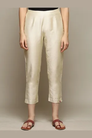 Biba Women Relaxed Straight Leg Straight Fit Cropped Trouser
