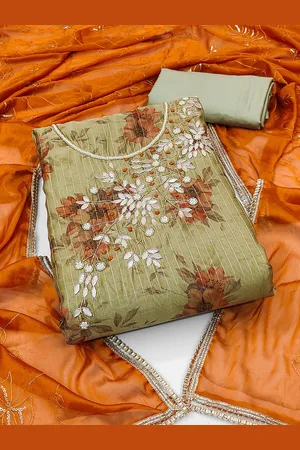 Kalini Floral Printed Embellished Unstitched Dress Material