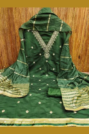 Leeza Store Embroidered Sequinned Unstitched Dress Material